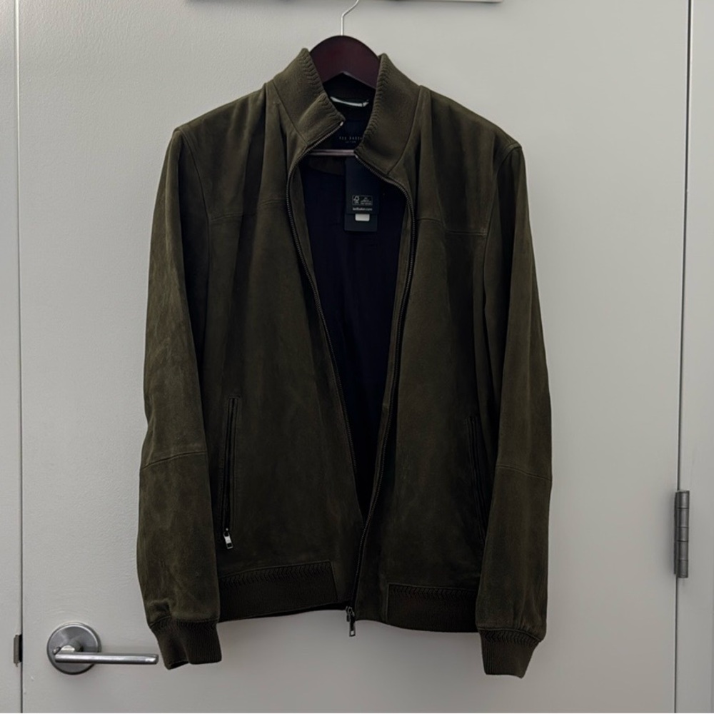 Ted Baker Peveril Green Suede Men's Jacket